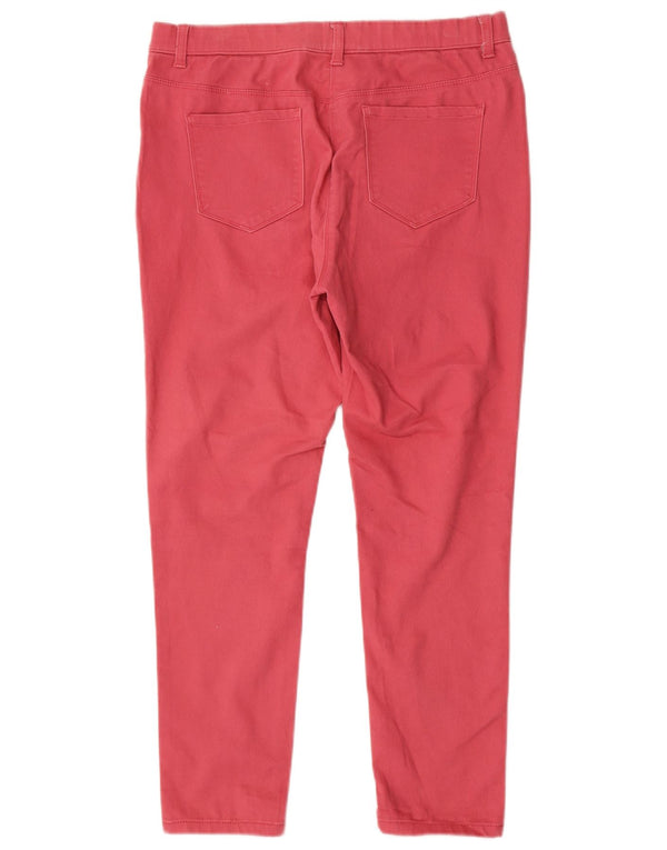 M&Co Pantalones informales ajustados para mujer UK 40 Large W32 L27 Algodón rosa
