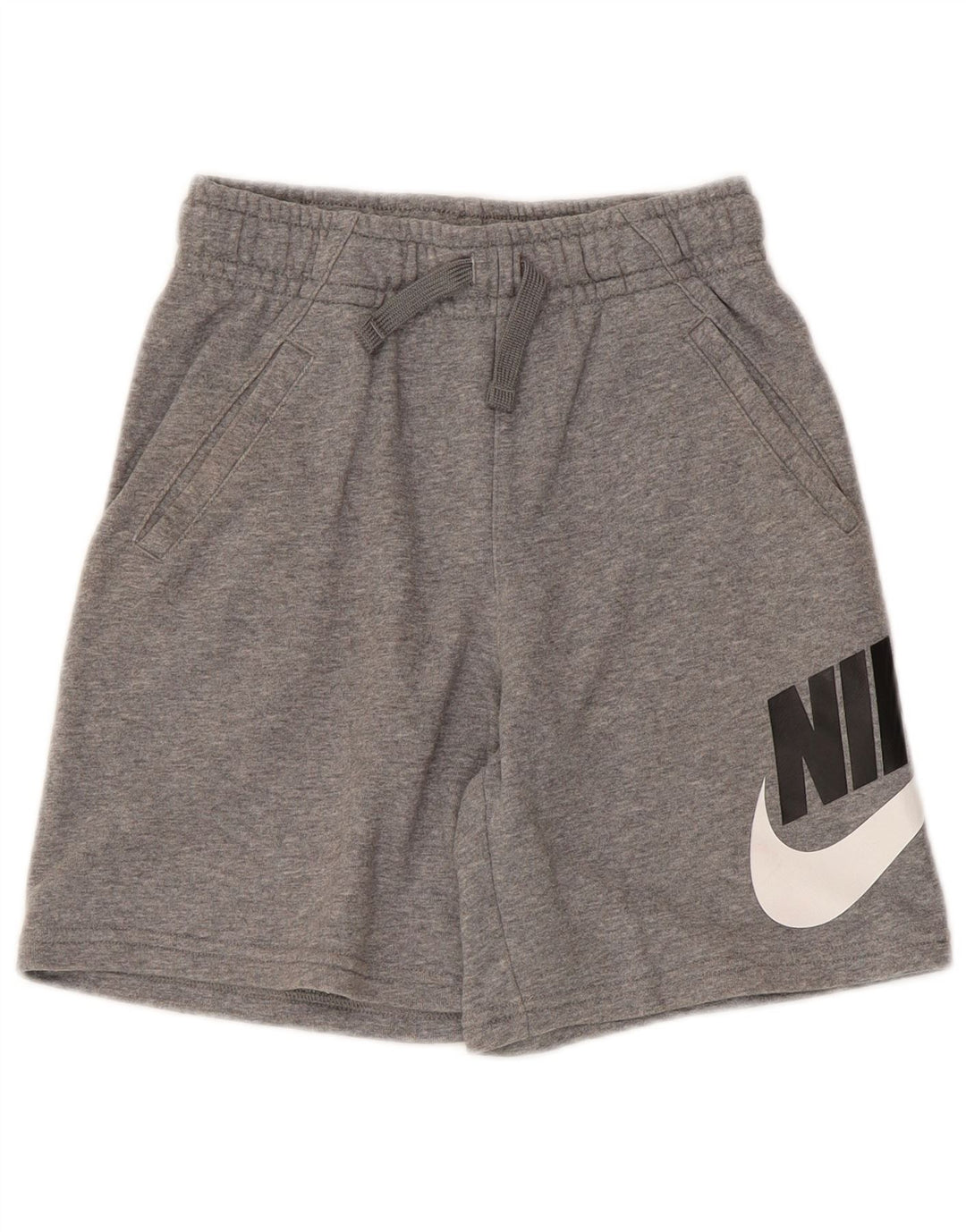 NIKE Boys Standard Fit Graphic Sport Shorts 10-11 Years Medium  Grey