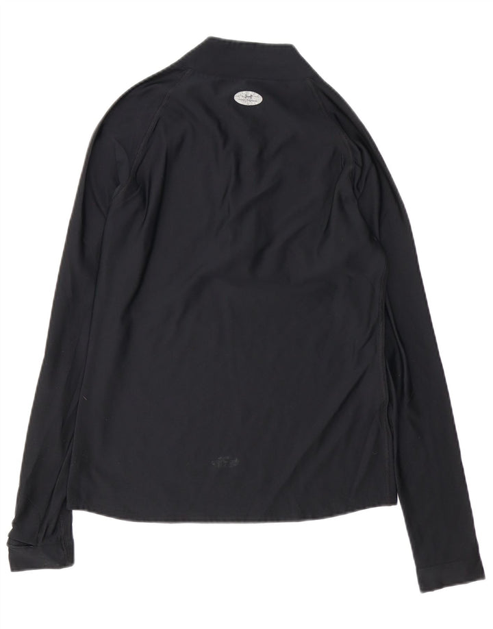 UNDER ARMOUR Top de chándal con cuello y cremallera para mujer UK 10 Small Black