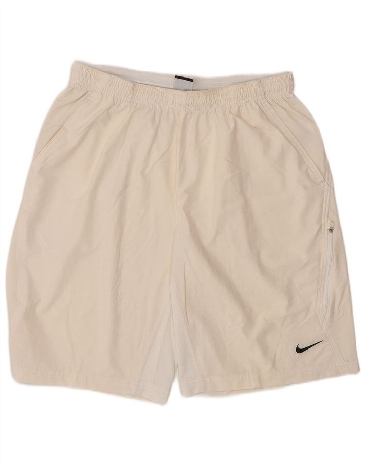 Nike - Pantalones cortos deportivos Dri Fit para hombre, tamaño grande, poliéster blanco roto