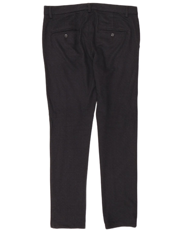 ZARA Pantalón chino slim para hombre EU 42 Large W32 L32 Azul marino Poliéster