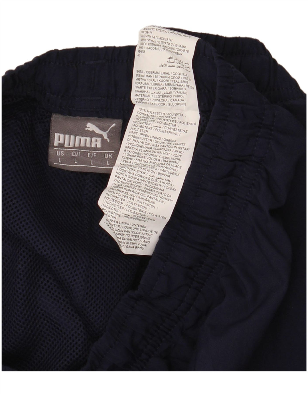 PUMA Pantalón de chándal para hombre, talla grande, poliéster azul marino