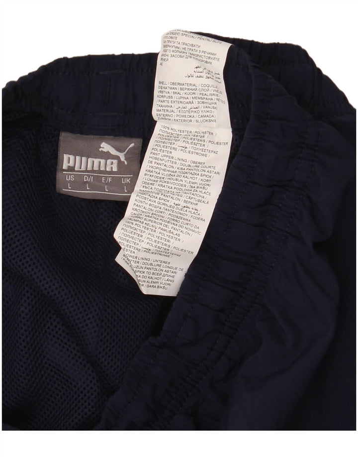 PUMA Pantalón de chándal para hombre, talla grande, poliéster azul marino