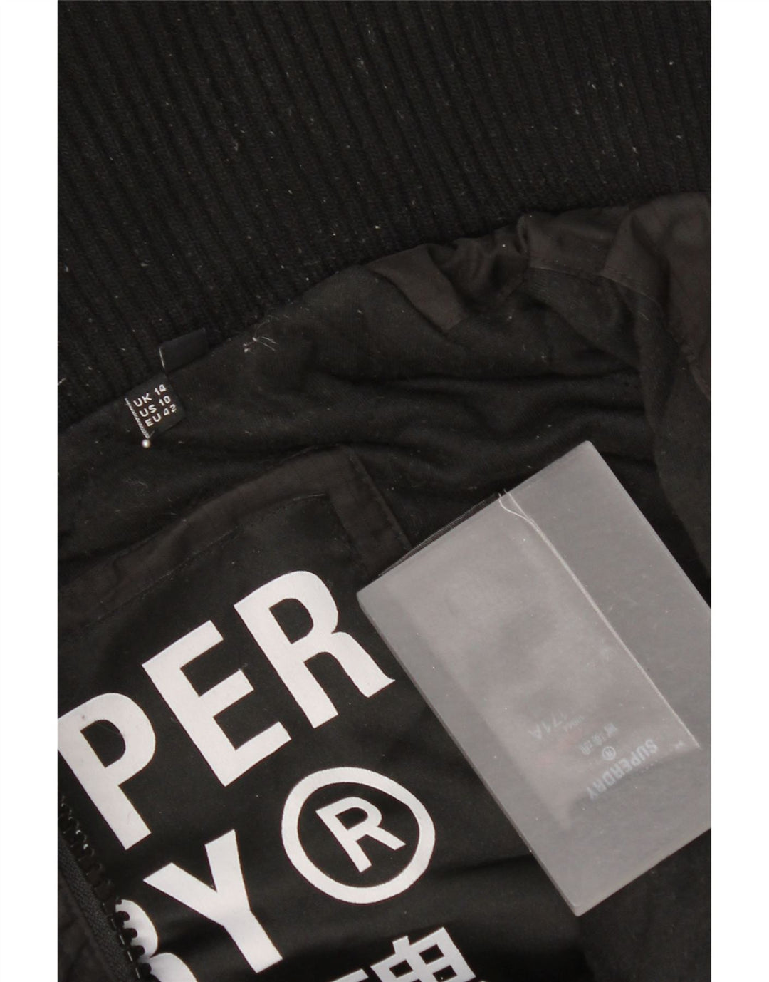 Superdry Chaqueta Cortavientos Con Capucha Para Mujer UK 44 Grande Poliéster Negro