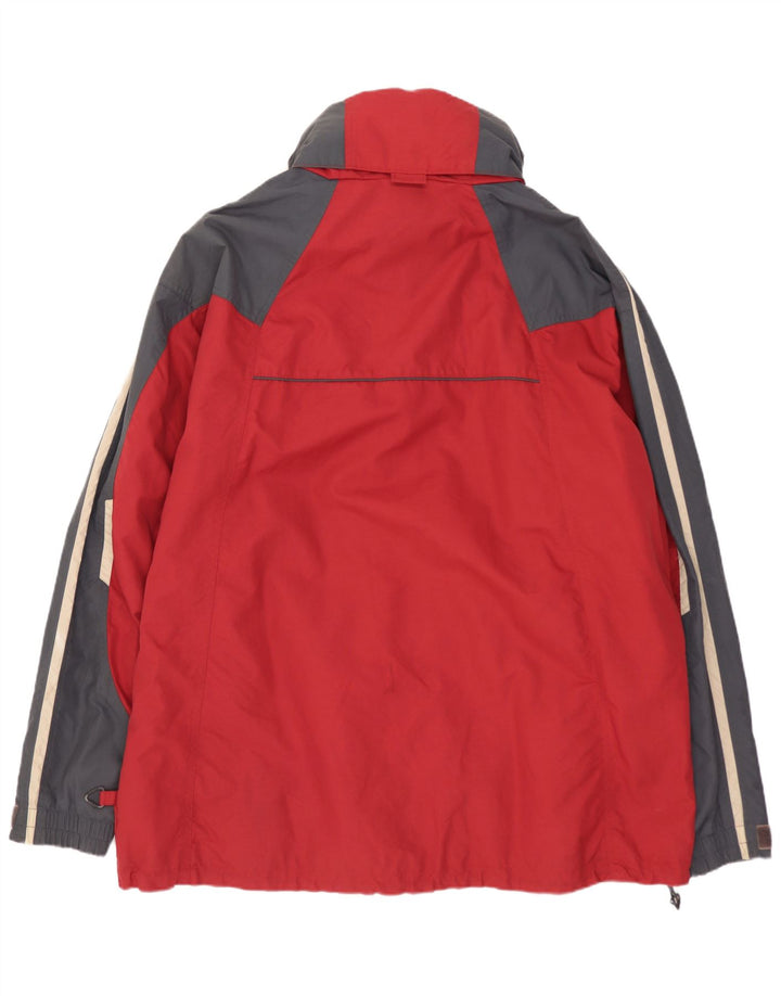 COLUMBIA Chaqueta cortavientos holgada para hombre UK 40 Large Rojo Colorblock