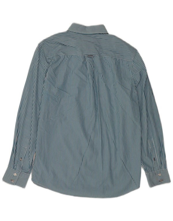 Crew Clothing Camisa de corte clásico para hombre Algodón a rayas azul medio
