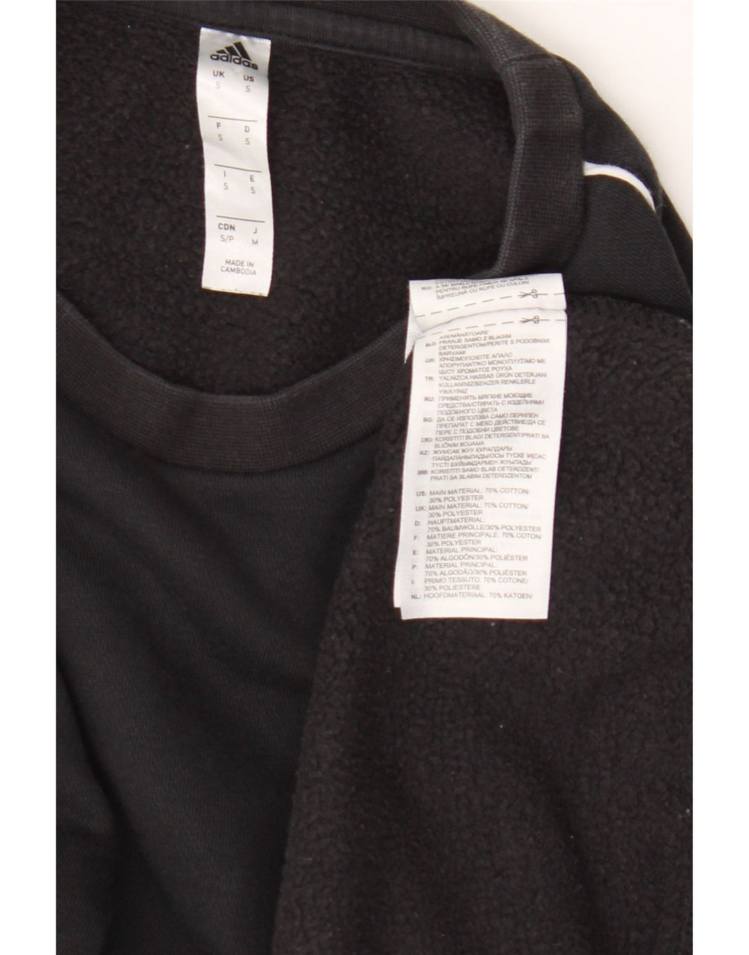 Adidas Hombre Sudadera Jumper Small Negro Algodón