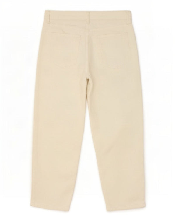 Zara Jeans de cintura alta y corte holgado para mujer EU 42 Large W32 L28 Off White Cotton