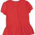 MARKS & SPENCER Blusa camisera de manga corta para mujer UK 44 Viscosa rosa mediana