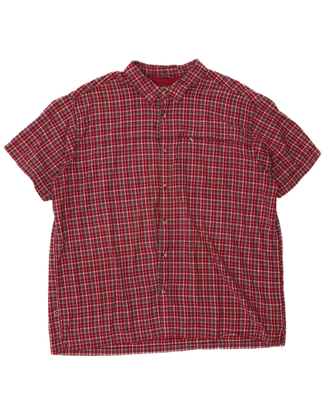 MOUNTAIN WAREHOUSE Camisa de manga corta para hombre 3XL Algodón a cuadros rojos