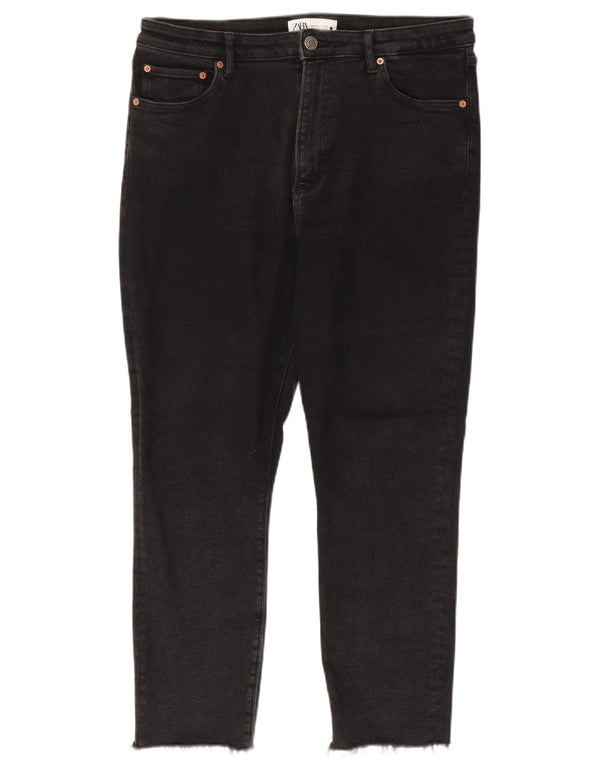 Zara Jeans Ajustados Cortos para Mujer EU 44 XL W34 L26 Negro