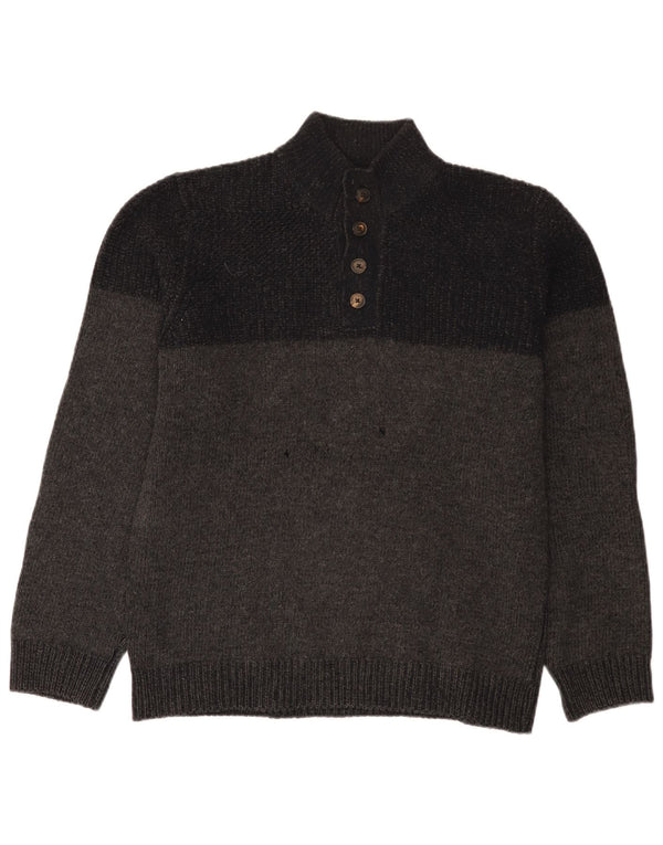Massimo Dutti Jersey Hombre con Cuello Botonado XL Gris Moteado