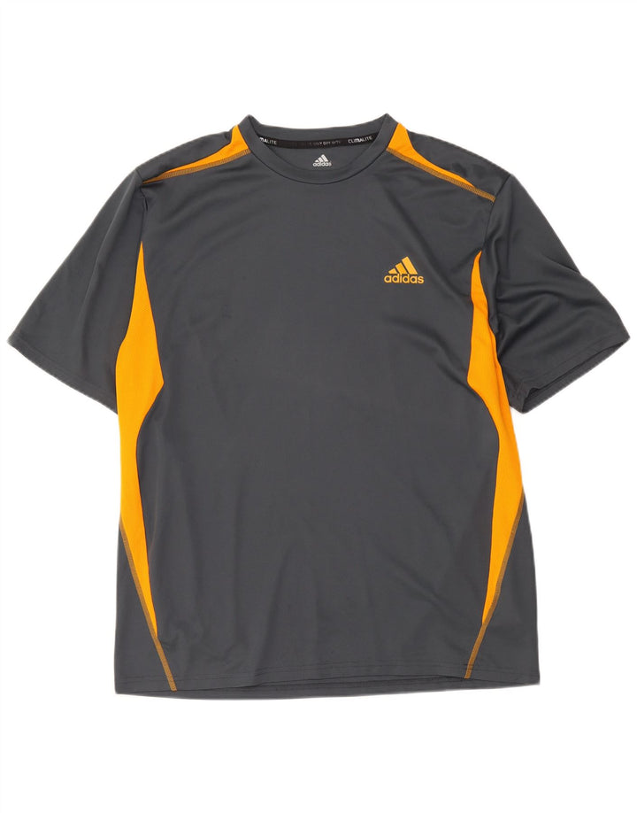 Adidas Hombre Climalite Camiseta Top XL Gris Colorblock Poliéster