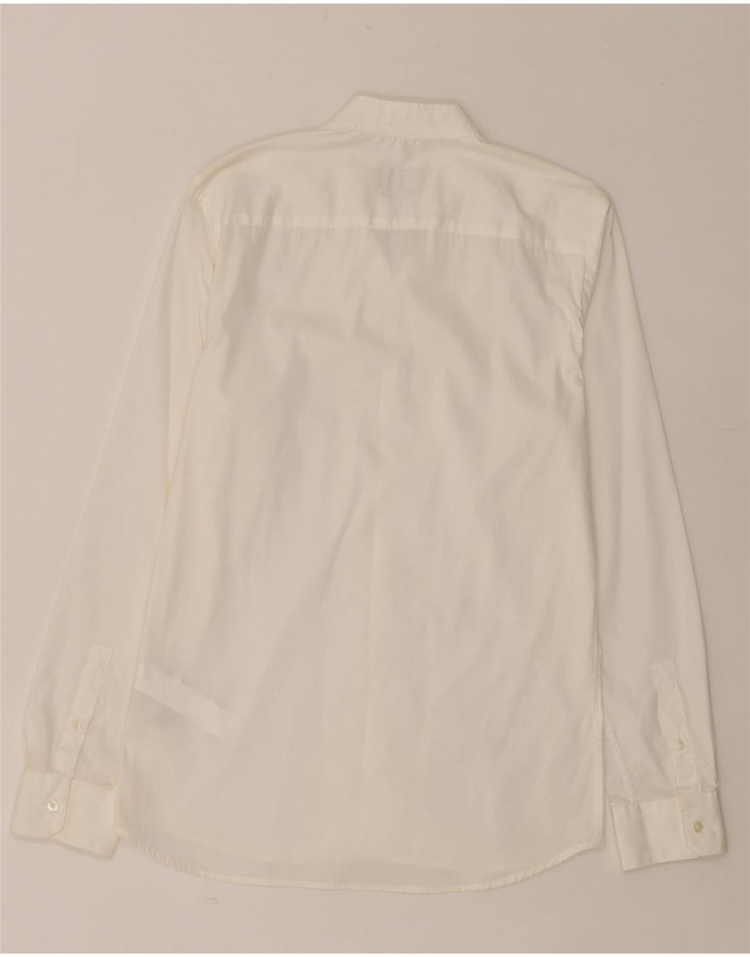 ZARA Hombre Camisa Super Slim Fit Algodón Blanco Mediano