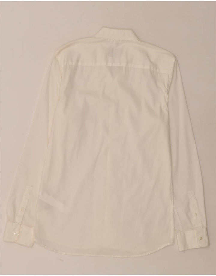 ZARA Hombre Camisa Super Slim Fit Algodón Blanco Mediano