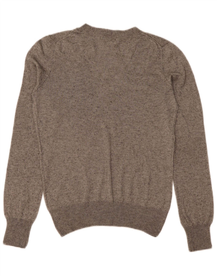Massimo Dutti Jersey con Cuello en V para Mujer UK 42 Seda Gris Medio
