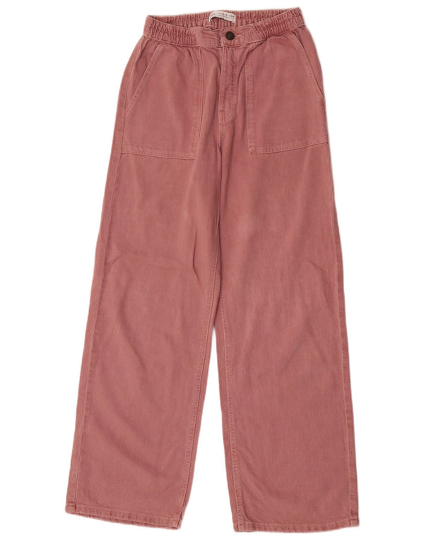 Zara Pantalón chino de pierna ancha para niña 13-14 años W26 L28 Algodón rosa