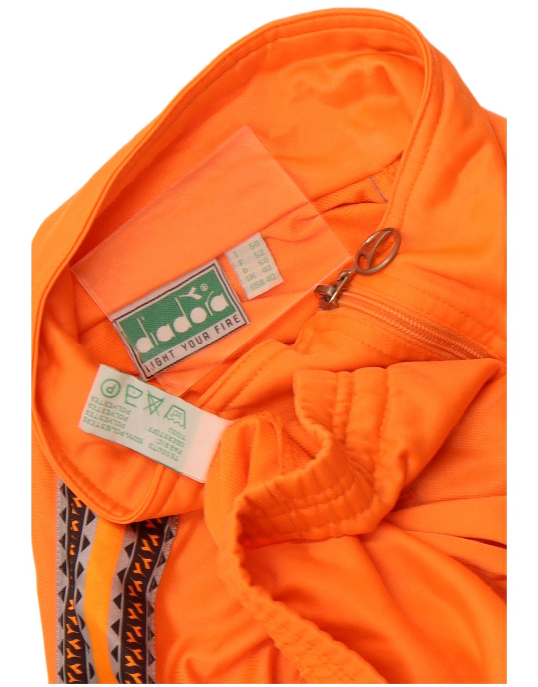 Diadora Chaqueta superior de chándal con gráfico para hombre ES 40 Poliéster naranja medio