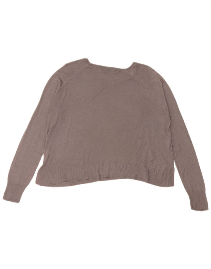 Zara Mujer Blusa Extragrande Top UK 10 Small Viscosa Gris