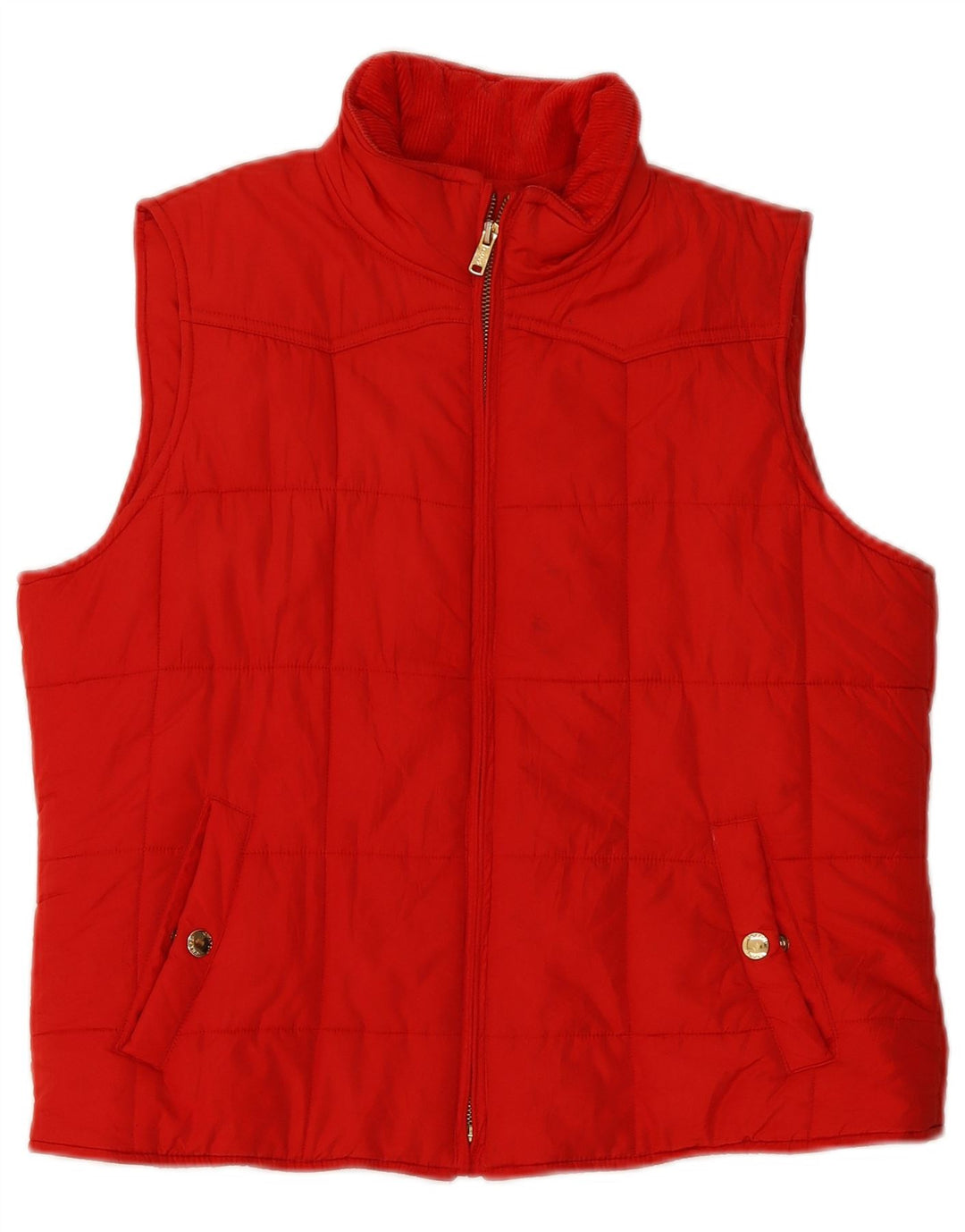 Chaps Chaleco acolchado para mujer UK 40 Grande Poliéster rojo