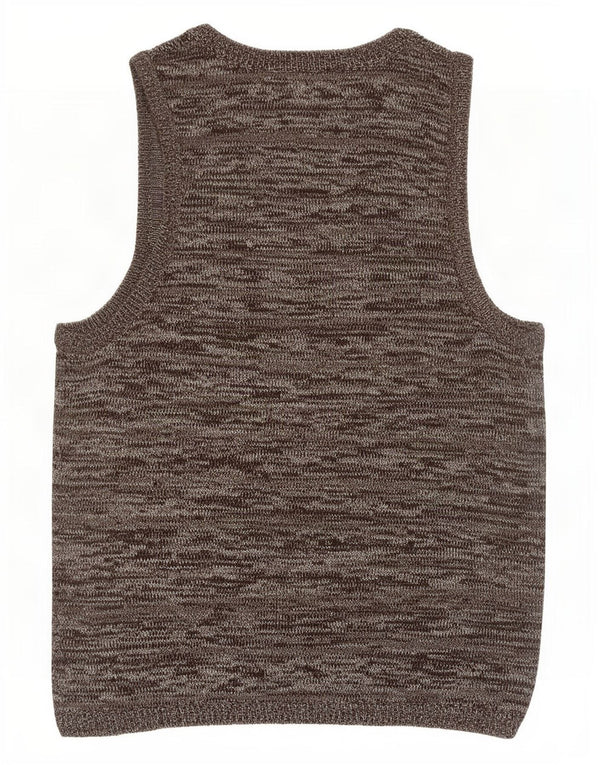 Zara Hombre Chaleco Sin Mangas Camiseta Grande Acrílico Moteado Gris