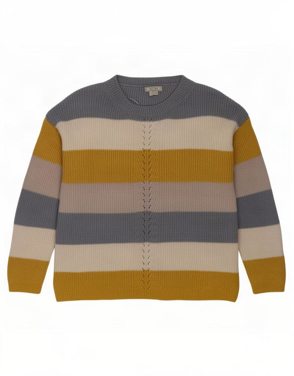 Fat Face Womens Crew Neck Jumper Sweater UK 8 Small Multicoloured Striped