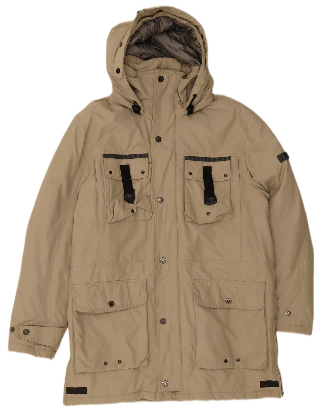 Canadiens Abrigo acolchado con capucha para hombre IT 48 Algodón beige medio