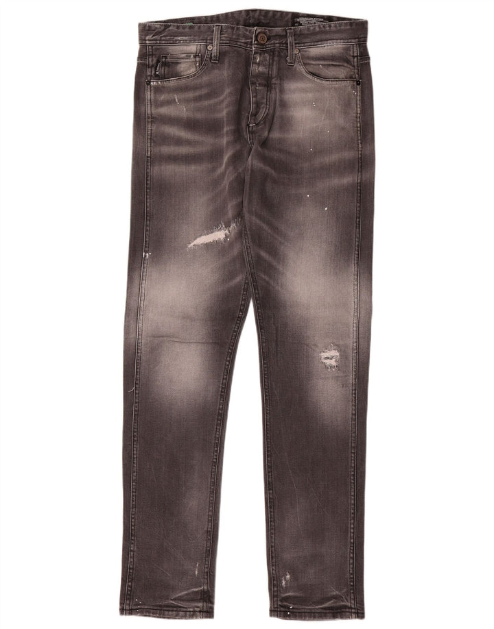 Jack & Jones Vaqueros ajustados desgastados para hombre W32 L33 Gris