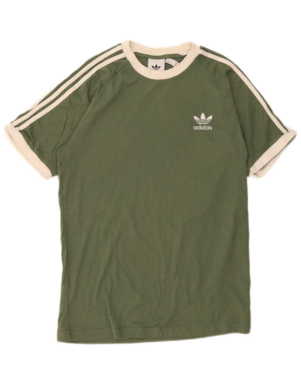 Adidas Hombre Camiseta Top Algodón Colorblock Verde Medio