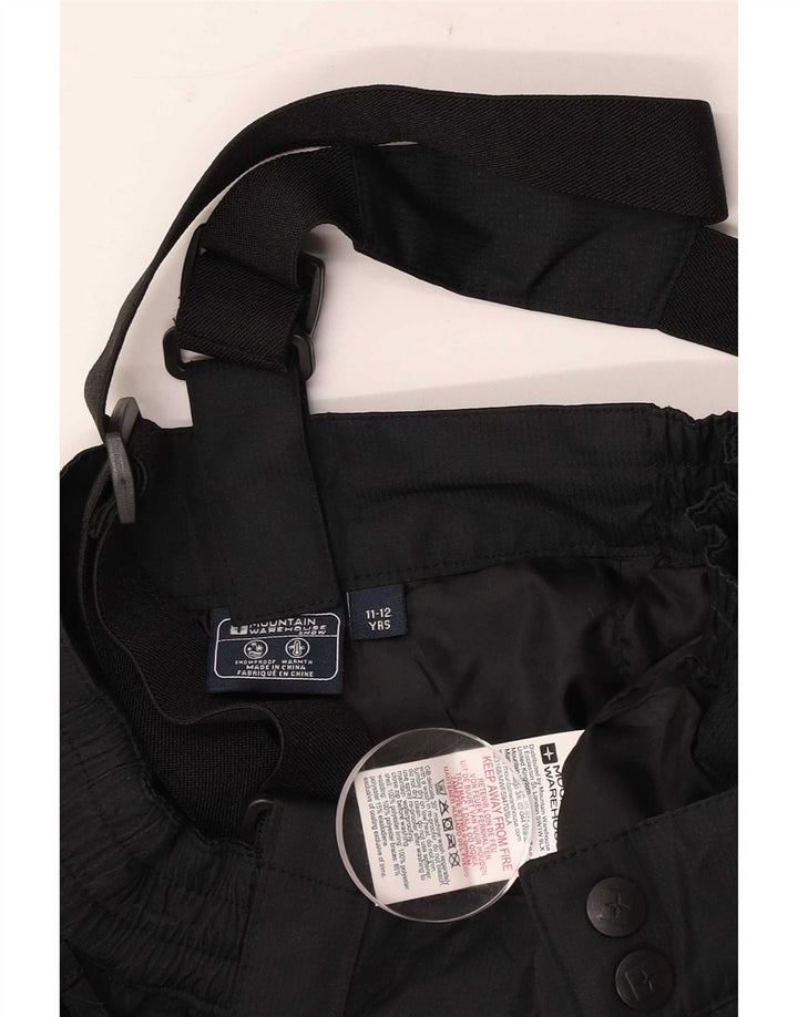 Mountain Warehouse Pantalones de esquí con peto para niños 11-12 años Poliéster negro