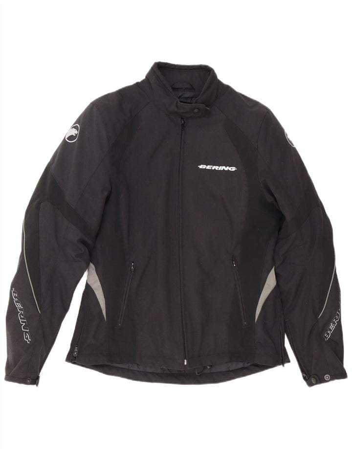 BERING Chaqueta de corredor gráfica para mujer UK 44 Mediana Nylon color block negro