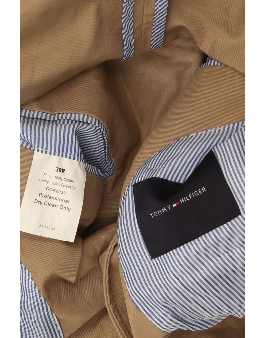 Tommy Hilfiger Chaqueta tipo blazer de 2 botones para hombre UK 38 Algodón beige medio