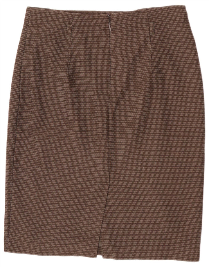 Falda lápiz para mujer Marks & Spencer W32 Poliéster geométrico marrón grande