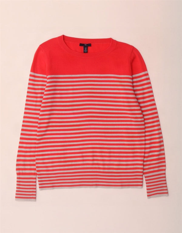 Gap Jersey para Mujer con Cuello Barco UK 44 Mediano Rayas Rojas