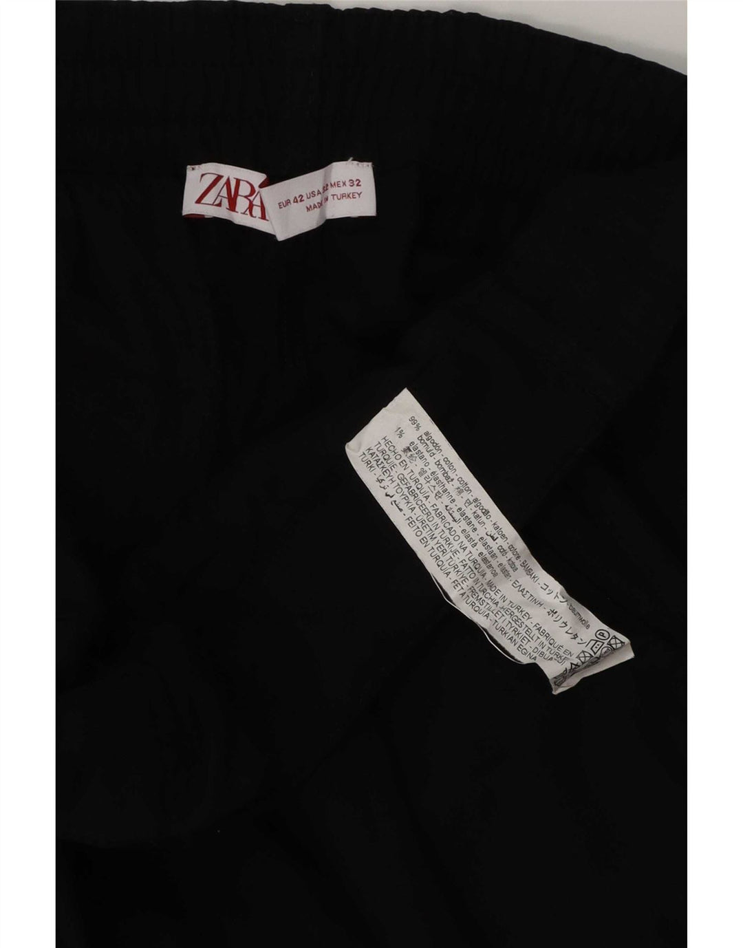 Zara Mens Cargo Shorts EU 42 Grande W32 Algodón Negro