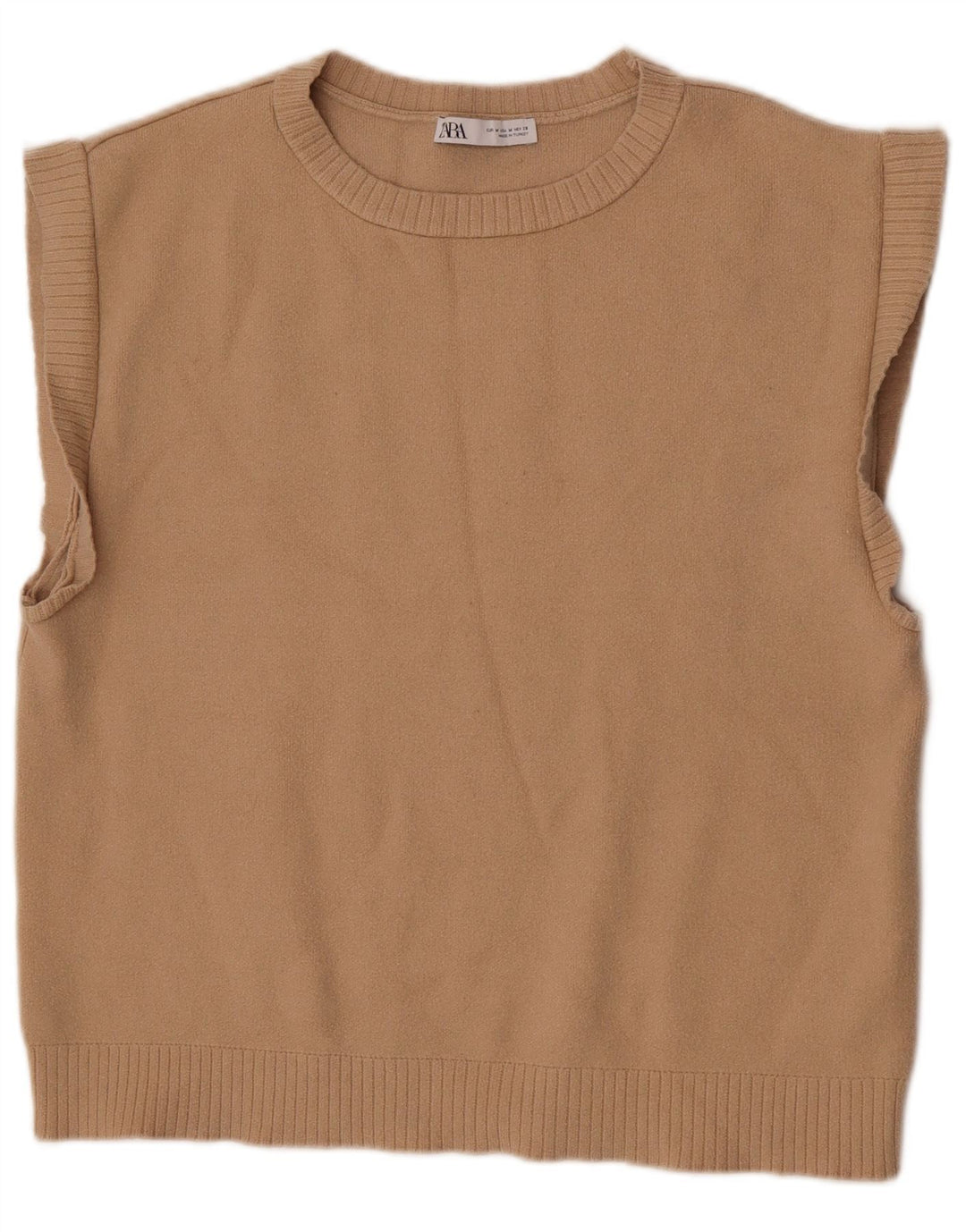 Zara Mujer Chaleco Tank Top UK 44 Viscosa Beige Medio