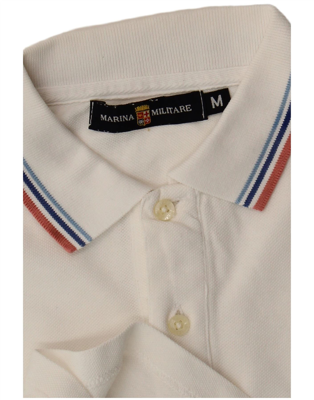 Marina Militare Polo Hombre Blanco Mediano