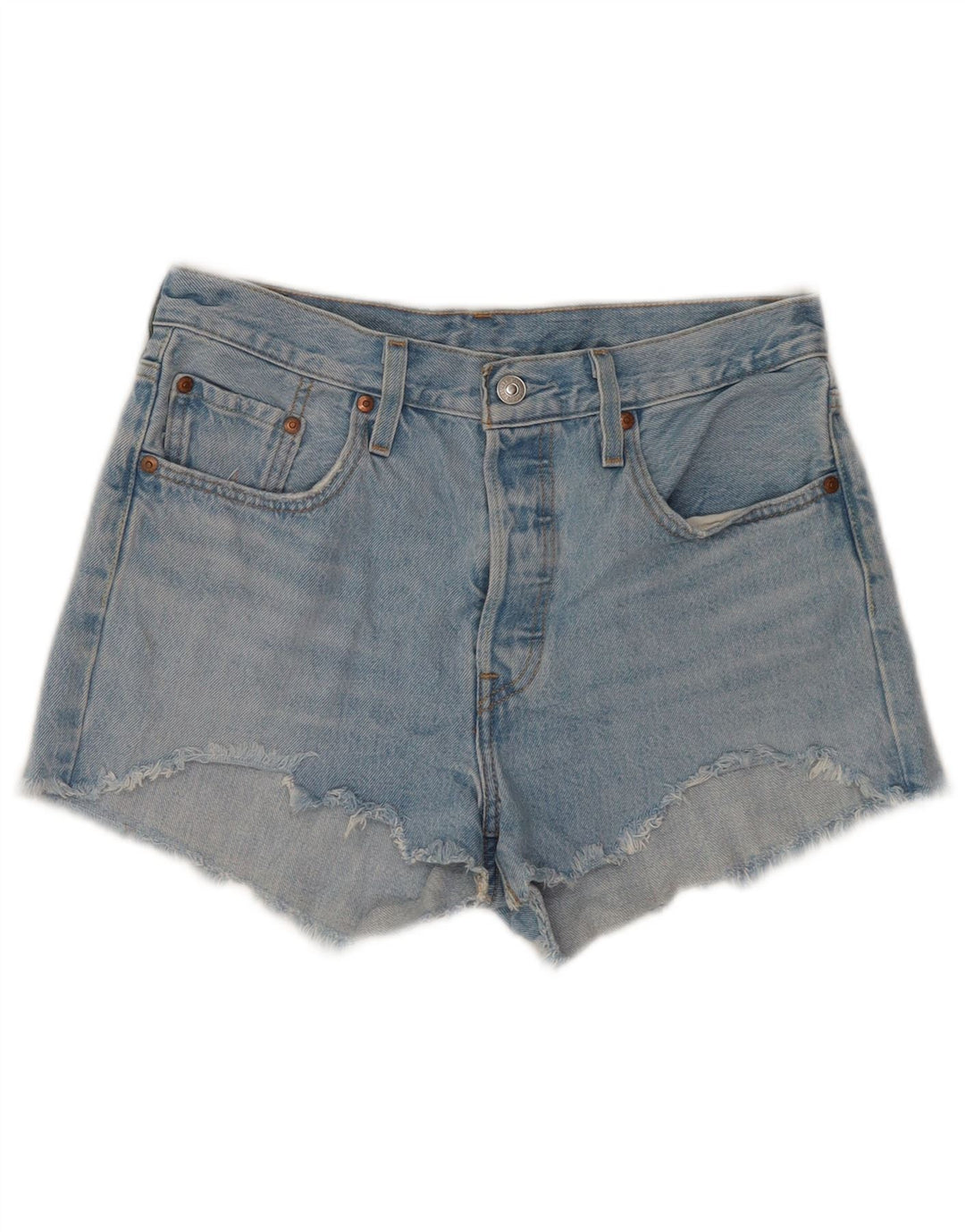 Levi's Mujer 501 Shorts Vaqueros W28 Algodón Azul Medio