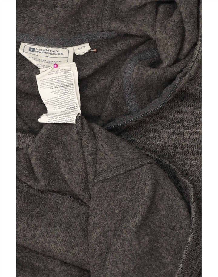 Mountain Warehouse Suéter con capucha y cremallera para hombre XL Poliéster moteado gris