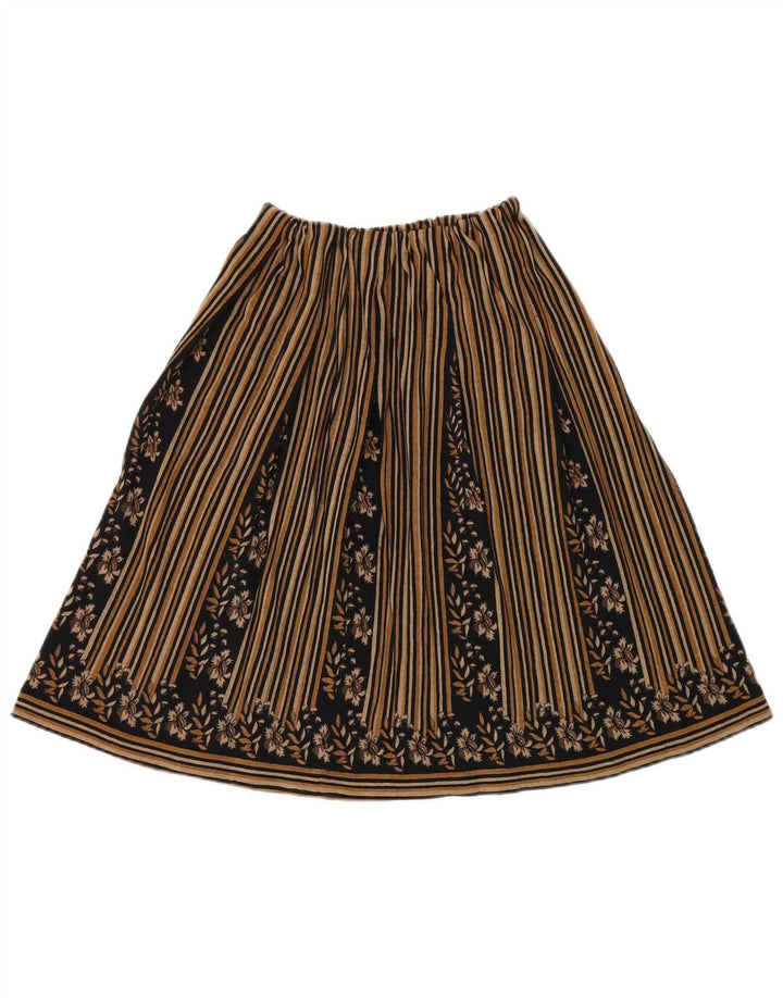 Vintage mujer A-Line falda W30 medio negro rayas