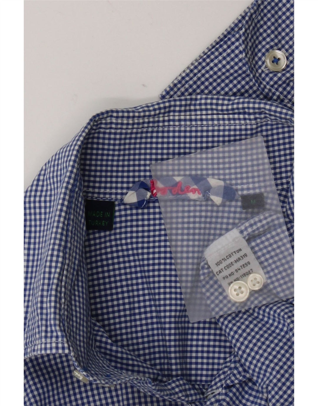 Camisa de hombre Boden de algodón a cuadros en azul medio