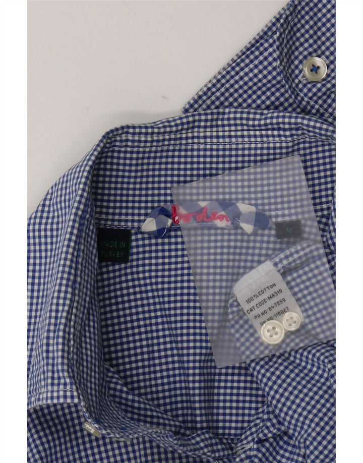 Camisa de hombre Boden de algodón a cuadros en azul medio