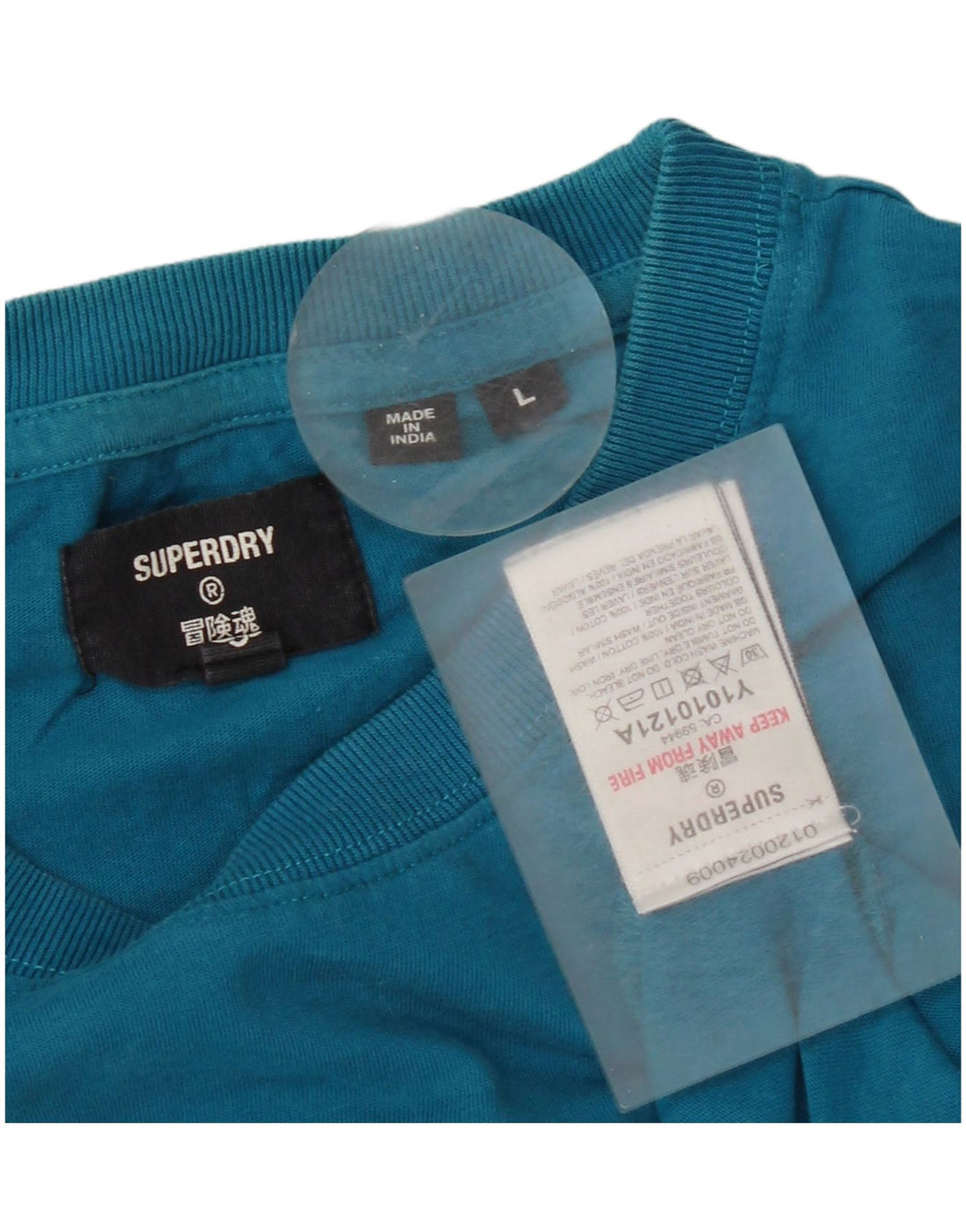 Camiseta Superdry Mujer Top Grande Azul Algodón