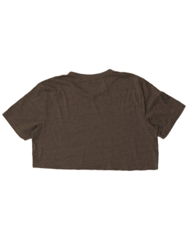 Puma Mujer Crop Graphic Camiseta Top UK 40 Grande Gris Moteado