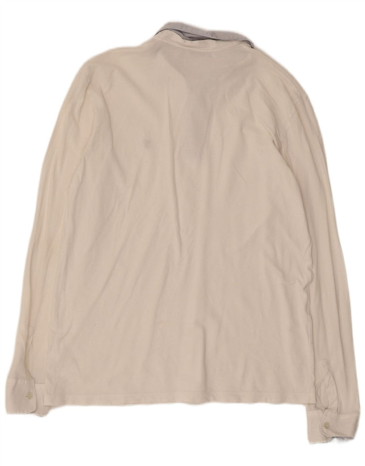 TRUSSARDI Polo de rugby de manga larga para mujer UK 18 XL Algodón blanco