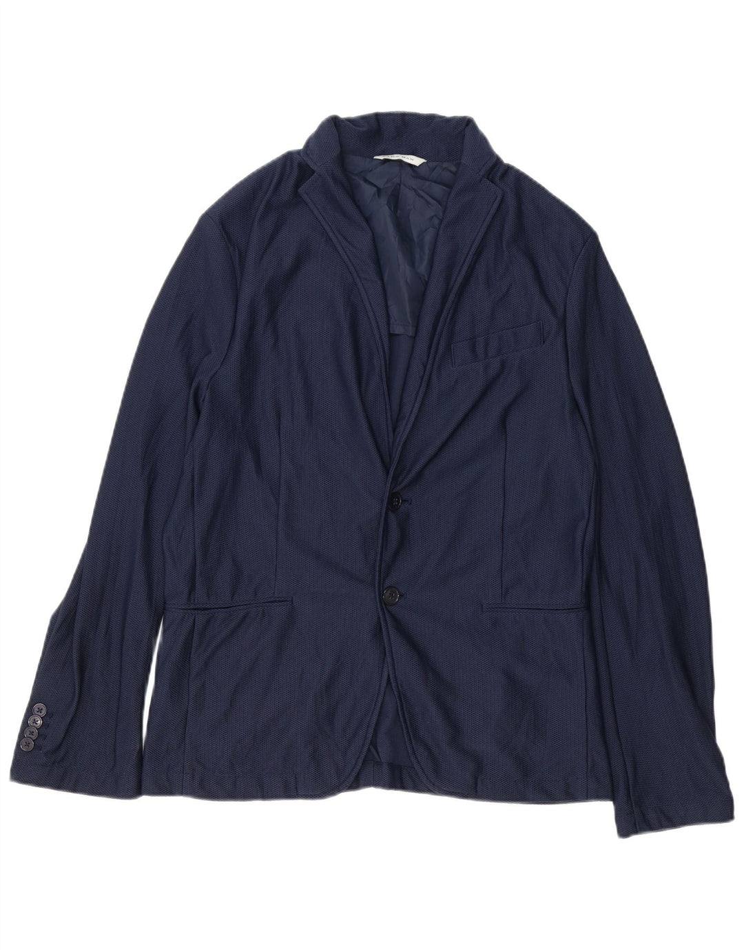 Zara Chaqueta tipo blazer de 2 botones para hombre EU 52 Large Poliamida azul marino