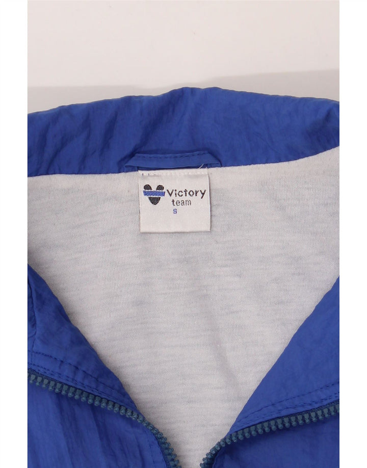 VICTORY Mens Loose Fit Tracksuit Top Jacket Small Blue Polyamide Vintage Victory and Second-Hand Victory from Messina Hembry 