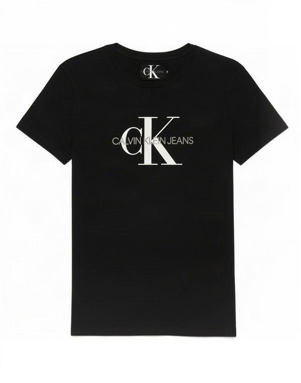 Calvin Klein Jeans Camiseta gráfica para mujer Top UK 10 Small Azul marino Algodón