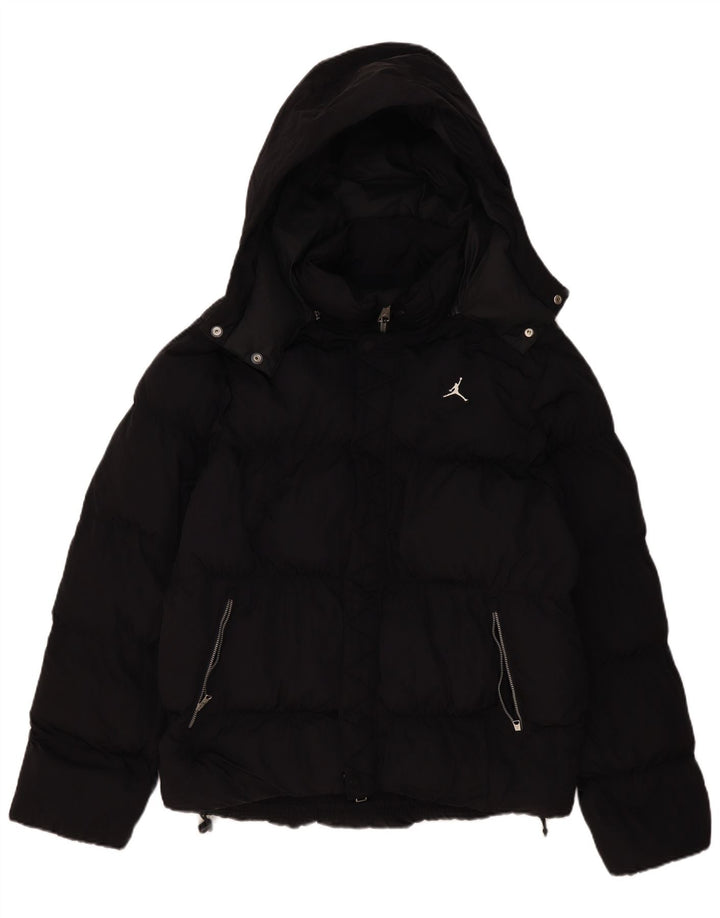 Jordan Chaqueta acolchada con capucha para hombre UK 38 Mediana Negro Poliéster