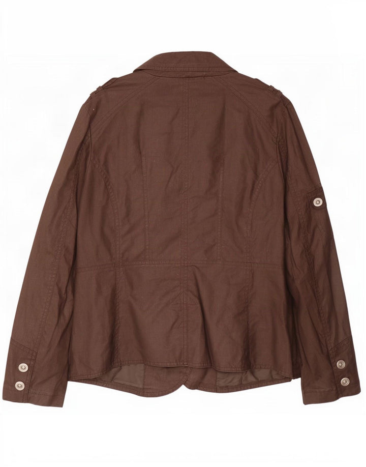 Sasha Chaqueta militar para mujer UK 12 Algodón marrón medio
